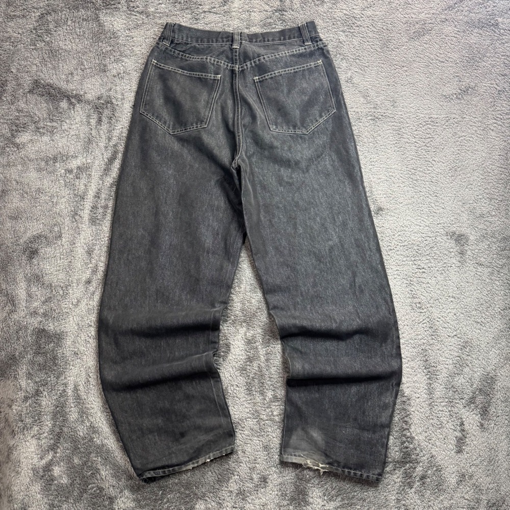 Kenneth Cole Reaction Mens Baggy Jeans 32x33 Faded Black Straight Leg Denim